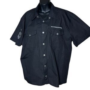 Rammstein mens xl vintage 1994 snap button band tee rock metal